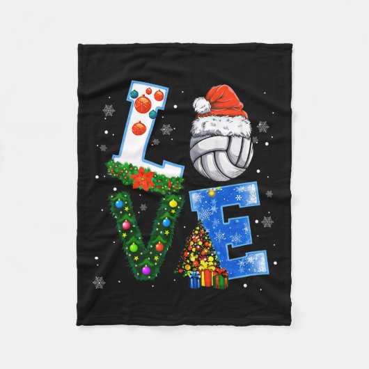 Grappig kerstvolleybalspelers overvallen kerstmis fleece deken (Voorkant)