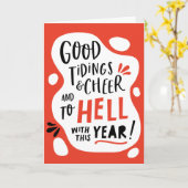 Grappig kerstWenskaart Kaart (Gele Bloem)