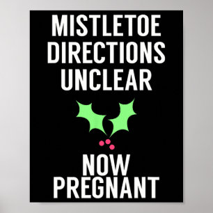 Grappig Kerstzwangerschap Aankondiging T-shirt voo Poster