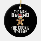 Grappig Kerstzwangerschap Man achter Cookie Keramisch Ornament (Voorkant)
