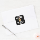 Grappig Kerstzwangerschap Man achter Cookie Vierkante Sticker (Envelop)