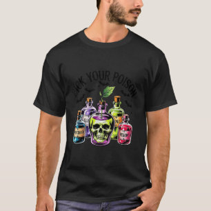 Grappig Kies Uw Gifappel Halloween Gothic Prin T-shirt