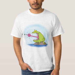 Grappig kikker cartoon. t-shirt