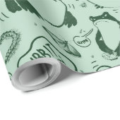 Grappig kikker inpakpapier - Groen (Rol Hoek)