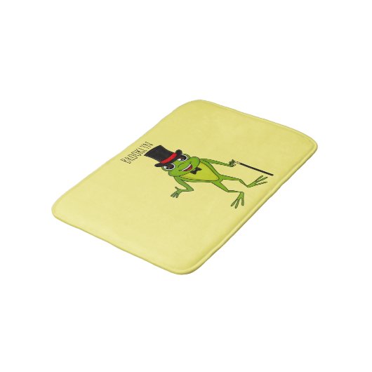 Grappig kikker met bovenste hoed cartoon badmat (Gekanteld)
