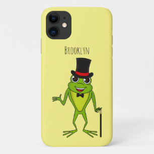 Grappig kikker met bovenste hoed cartoon iPhone 11 hoesje