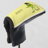 Grappig kikker met bovenste hoed cartoon golfheadcover (3/4 voorkant)