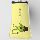 Grappig kikker met bovenste hoed cartoon golfheadcover (Draai 90)