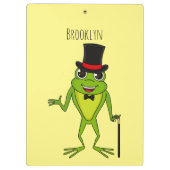 Grappig kikker met bovenste hoed cartoon klembord (Achterkant)