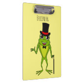 Grappig kikker met bovenste hoed cartoon klembord (Rechts)