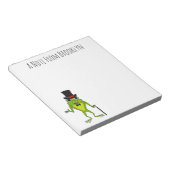 Grappig kikker met bovenste hoed cartoon notitieblok (Schuin)