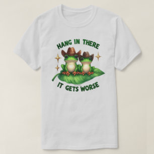 Grappig kikker quote grafisch T-shirt - Hou vol