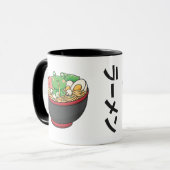 Grappig kikkerkunst illustratie van kikker-etende mok (Voorkant links)