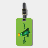 Grappig kikkerprins "Kus me!" Bagagelabel (Voorkant verticaal)