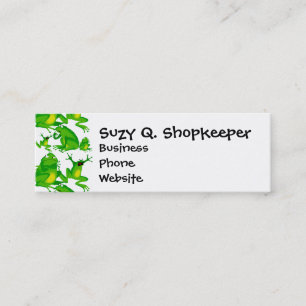 Grappig kikkervisje, angry Mad nieuwsgierige gekwe Mini Visitekaartje