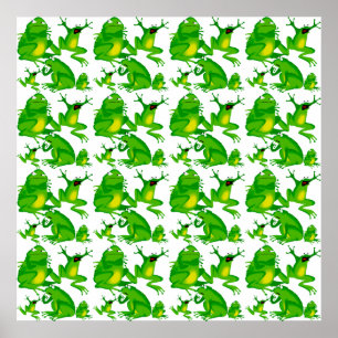 Grappig kikkervisje, angry Mad nieuwsgierige gekwe Poster