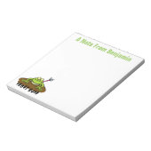 Grappig kikkikken bij het vangen van vliegend cart notitieblok (Gedraaid)