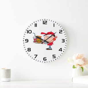 Grappig Kind Fastfood Lover Burger, Friet en Drink Grote Klok