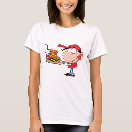 Grappig Kind Fastfood Lover Burger, Friet en Drink T-shirt (Voorkant)