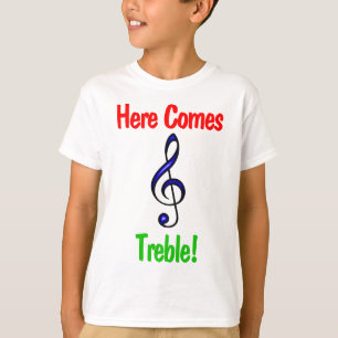 Grappig Kinder muziek T-shirt: Here Comes Treble T-shirt