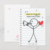 Grappig Kinder Valentijnsdag Stick Figuur Humor ka Kaart (Voorkant / Achterkant)