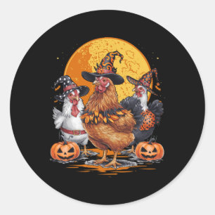 Grappig Kip Halloween Kostuum Spooky Seizoen Chic Ronde Sticker