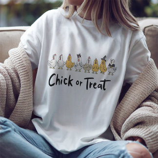Grappig Kip of Snoep Halloween T-Shirt