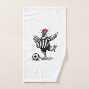 Grappig Kip Voetbal Vintage Gravure Shirt_1 Handdoek