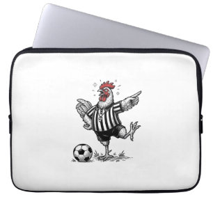 Grappig Kip Voetbal Vintage Gravure Shirt_1 Laptop Sleeve