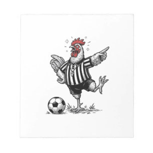 Grappig Kip Voetbal Vintage Gravure Shirt_1 Notitieblok