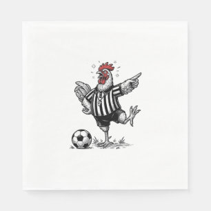 Grappig Kip Voetbal Vintage Gravure Shirt_1 Servet