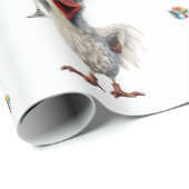 Grappig Kip Wijn Party Kerstvakantie Wit Cadeaupapier (Rol Hoek)