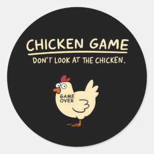 Grappig Kippen Game T-shirt Kijk niet naar de Ki Ronde Sticker