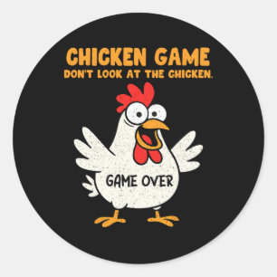 Grappig Kippen Spelletje Kijk Niet Naar De Kip Ani Ronde Sticker