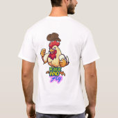 Grappig Kippen 'Sta Op en Vlieg' T-Shirt (Achterkant)