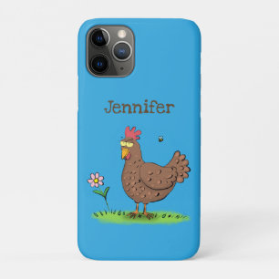 Grappig kippenbijtende witte cartoon iPhone 11 pro hoesje