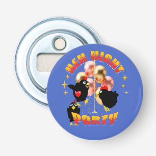 Grappig Kippenfeestje Kippen Design Button Flesopener