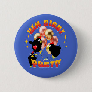 Grappig Kippenfeestje Kippen Design Ronde Button 5,7 Cm