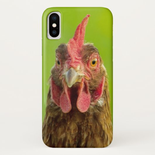 Grappig kippengezicht op groen Case-Mate iPhone case (Achterkant)