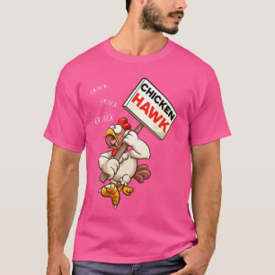 Grappig Kippenhavik Cartoon Ontwerp voor Humor Lie T-shirt