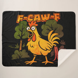 Grappig Kippenontwerp – F-Caw-F Carton Dier Humor Sherpa Deken