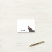 Grappig kipportret op witte gepersonaliseerde naam post-it® notes (Op bureau)
