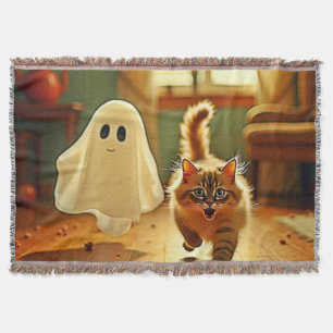 Grappig Kitten Spooky Friend Design Deken