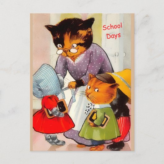 Grappig  Kittens set for School. Briefkaart (Voorkant)