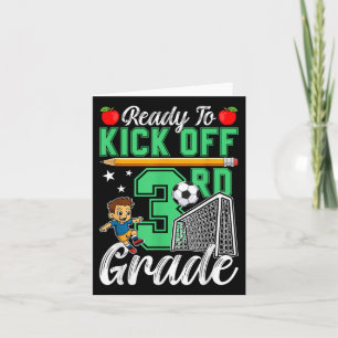 Grappig klaar om 3e klas voetbal af te trappen ter kaart