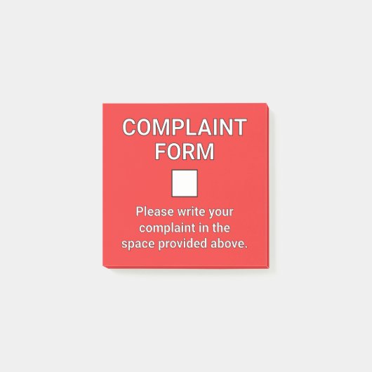 Grappig Klachtenformulier Post-it® Notes (Voorkant)
