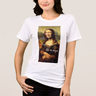 Grappig Klassiek Kunst Mona Lisa Glimlach Parodie Tri-Blend Shirt