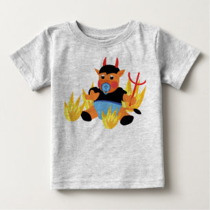 Grappig Klein Duivel Baby T-Shirt - Cute Rood