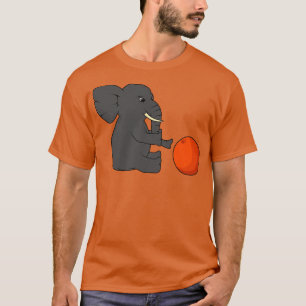 Grappig kleine olifant met een bal t-shirt