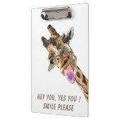 Grappig Klembord Speelse Giraffe - Smile (Links)